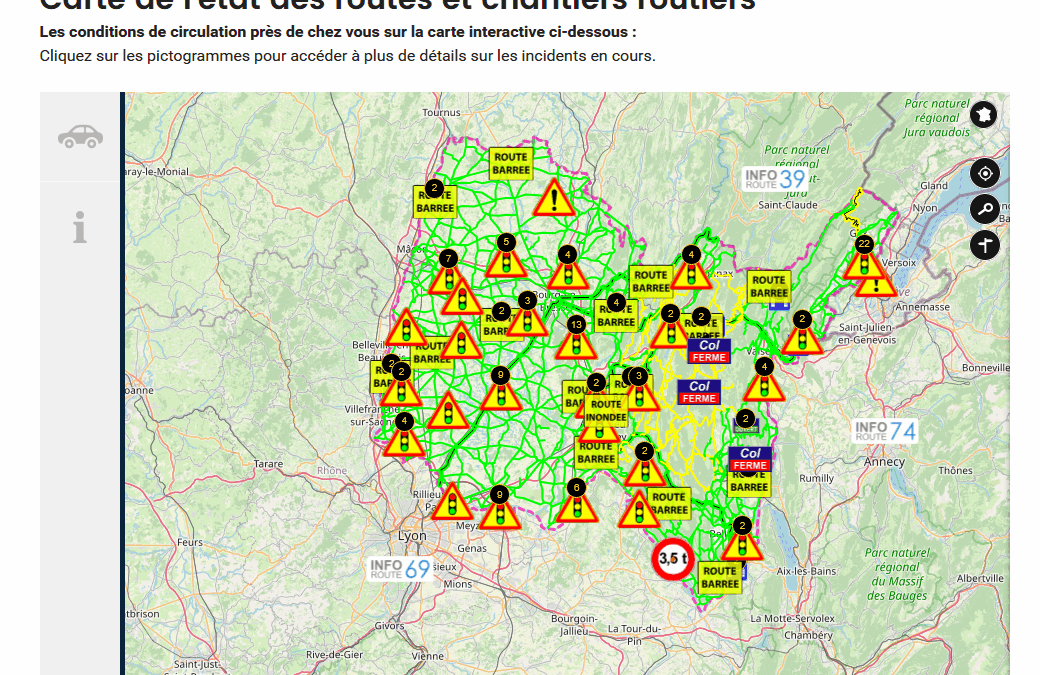 🚧 Info circulation : suivez l’état de nos routes ! 🚧